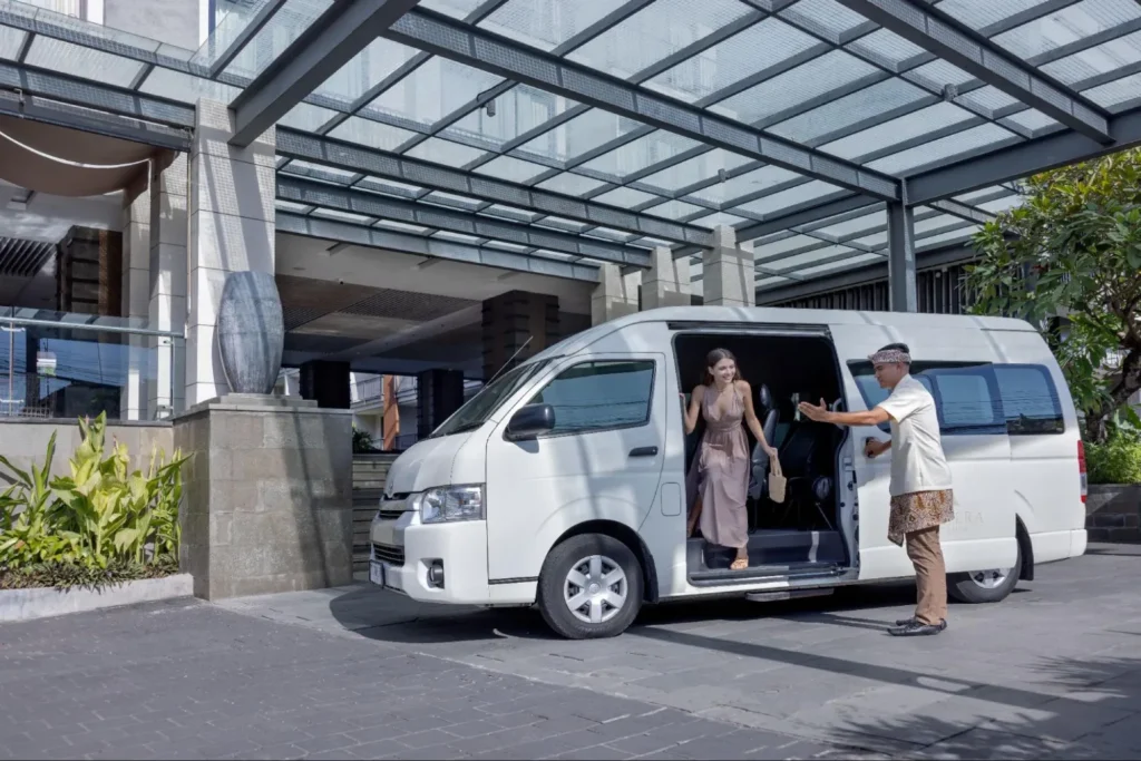 Guest being welcomed on arrival at Anathera Resort Kuta